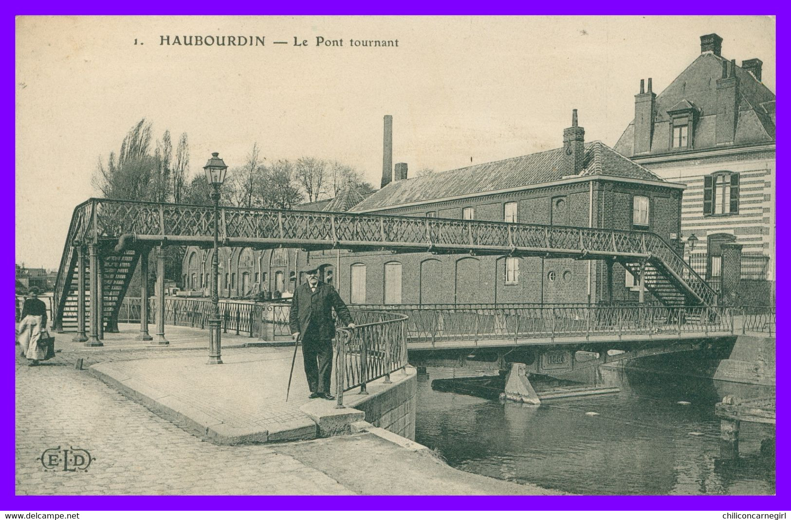 HAUBOURDIN - Le Pont tournant - Animée - Edit. E.L.D.
