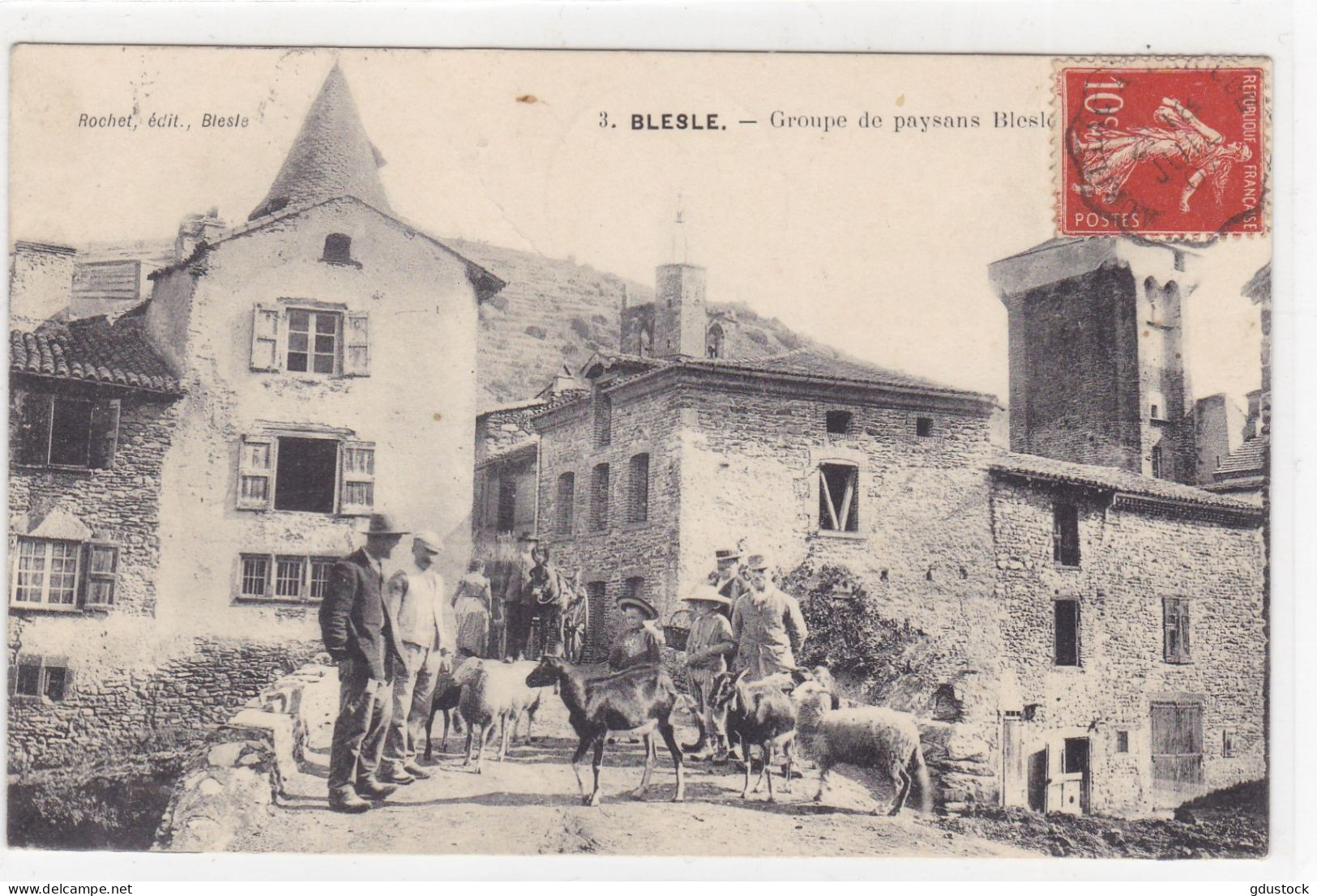 Haute-Loire - Blesle - Groupe de paysans Blesle