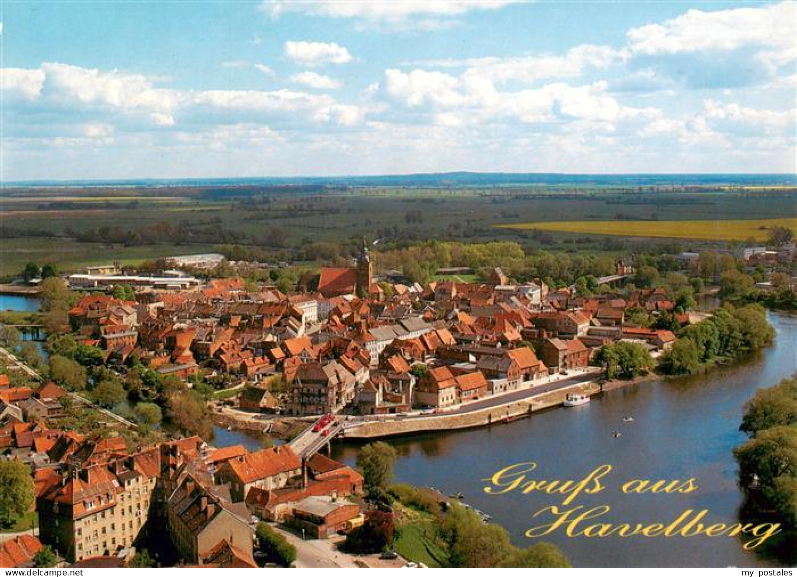 Havelberg Fliegeraufnahme mit ehem Bischofsresidenz der Westprignitz