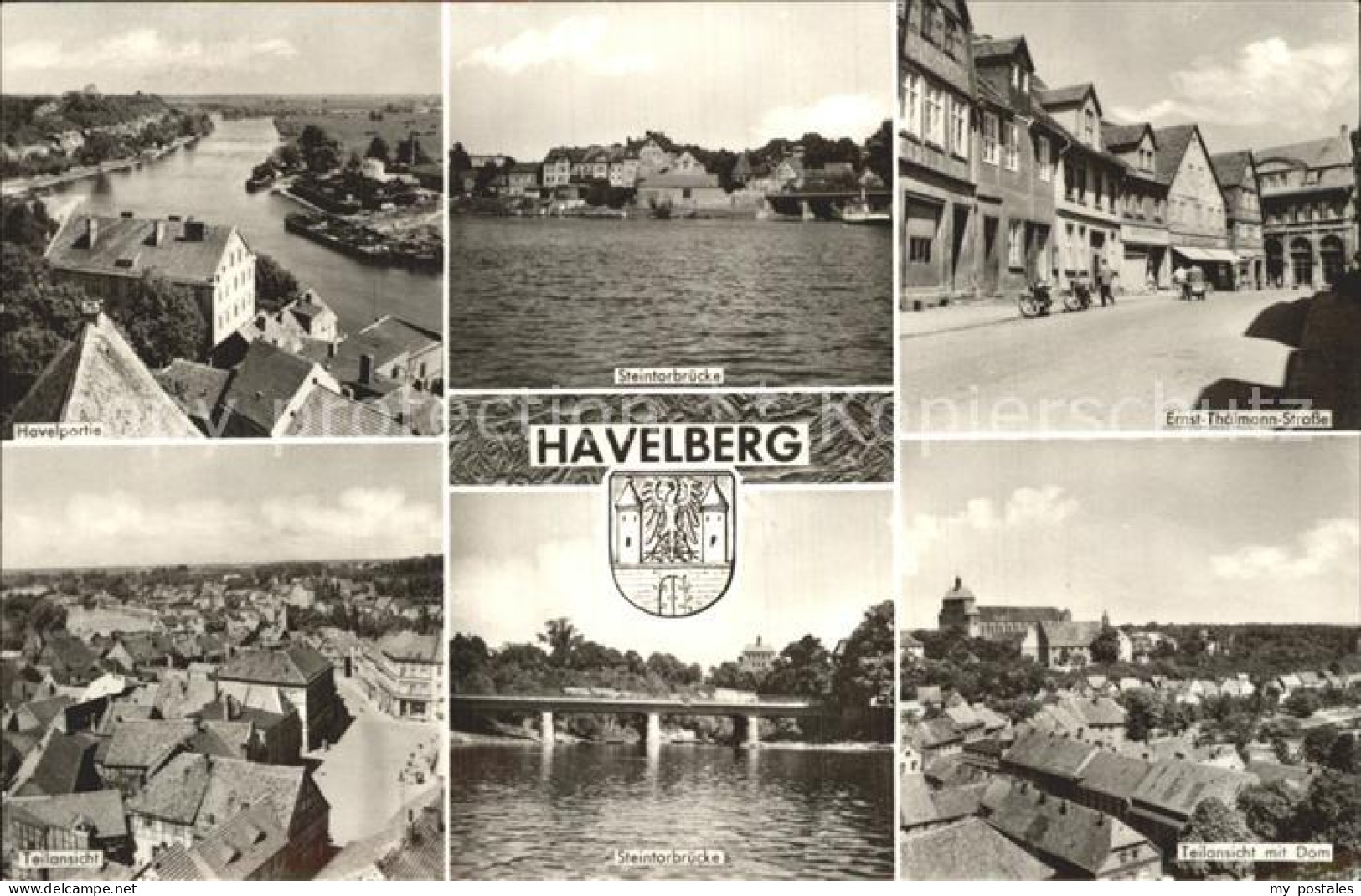 Havelberg Steintorbruecke Teilansicht Dom