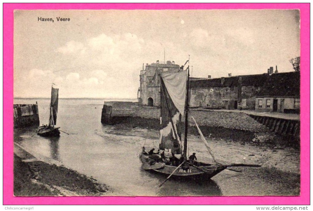 Haven - Veere - Animée - Pêcheurs - F.B. DEN BOER