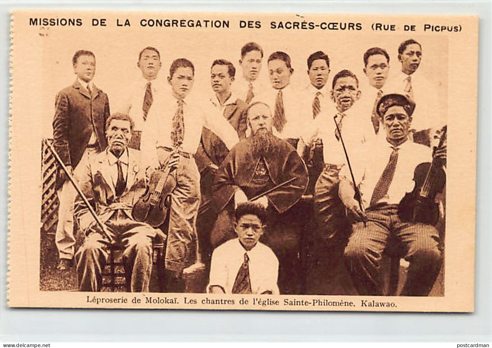 Hawaii - MOLOKAI - Leper Colony - The singers of the church of Saint Philomena in Kalawao - Publ. Missions of the Congre