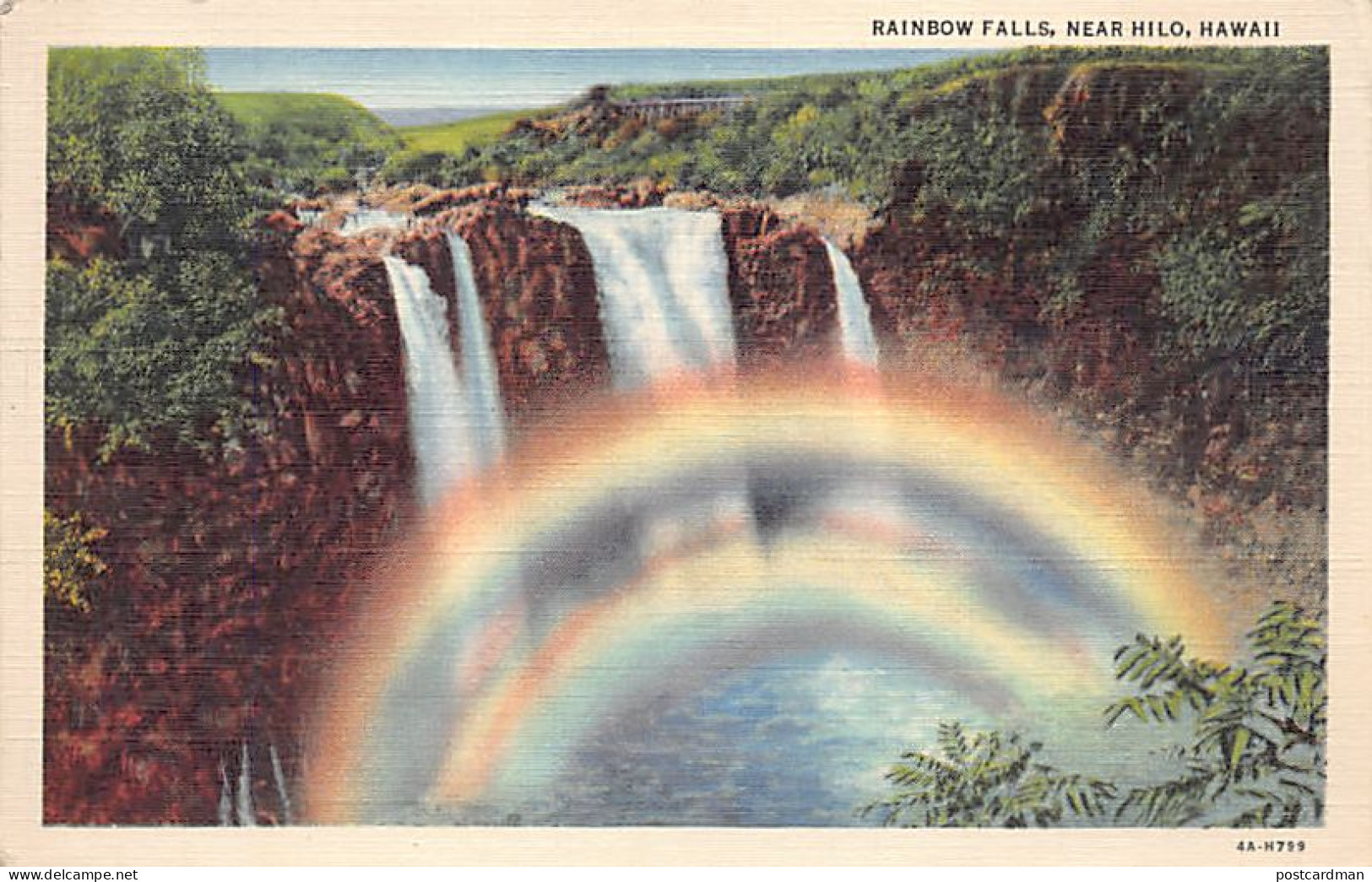 Hawaii - Rainbow Falls, near Hilo - Publ. Curt Teich & Co.