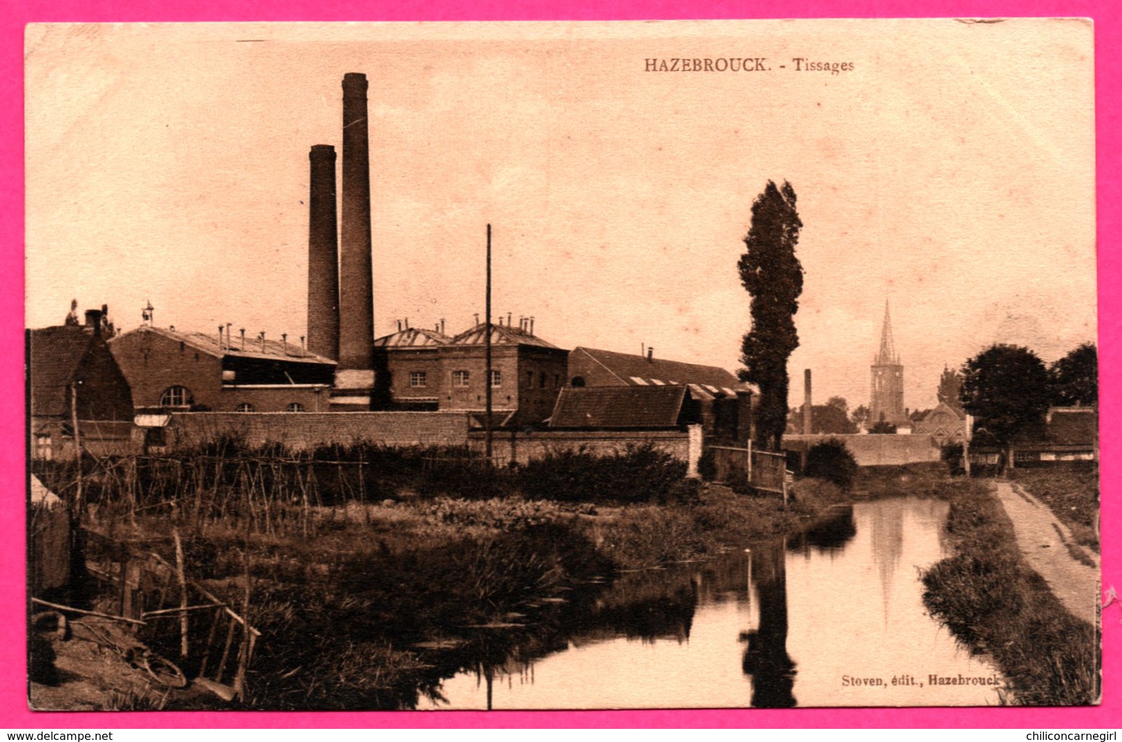 Hazebrouck - Usines de Tissages - Cheminées - Édit. STOVEN - 1908