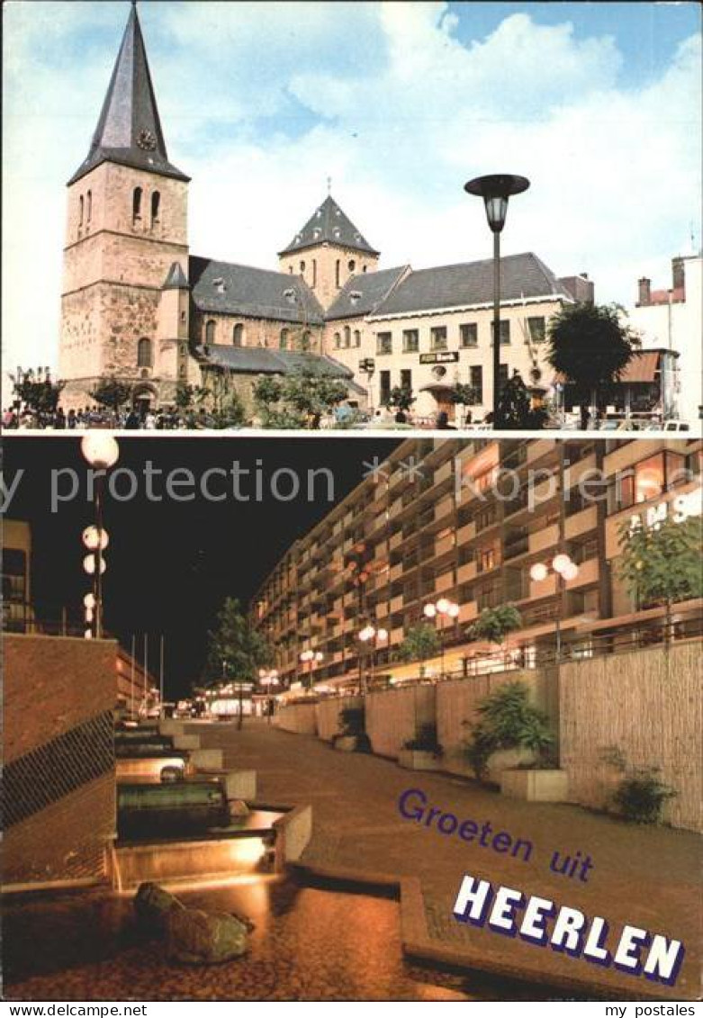 Heerlen Kirche und Wohnviertel bei Nacht