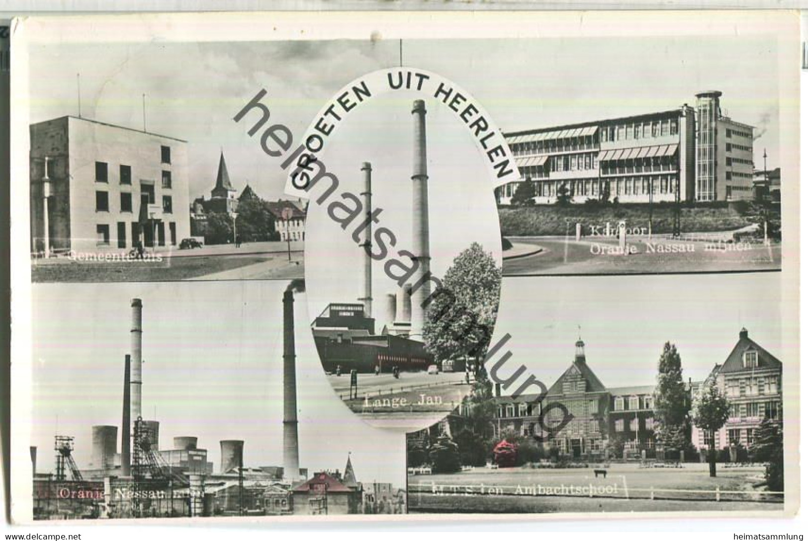 Heerlen - Oranje Nassau mijn - Gemeentehuis - lange Jan - Uitg. Kape Heerlen - gel. 1960