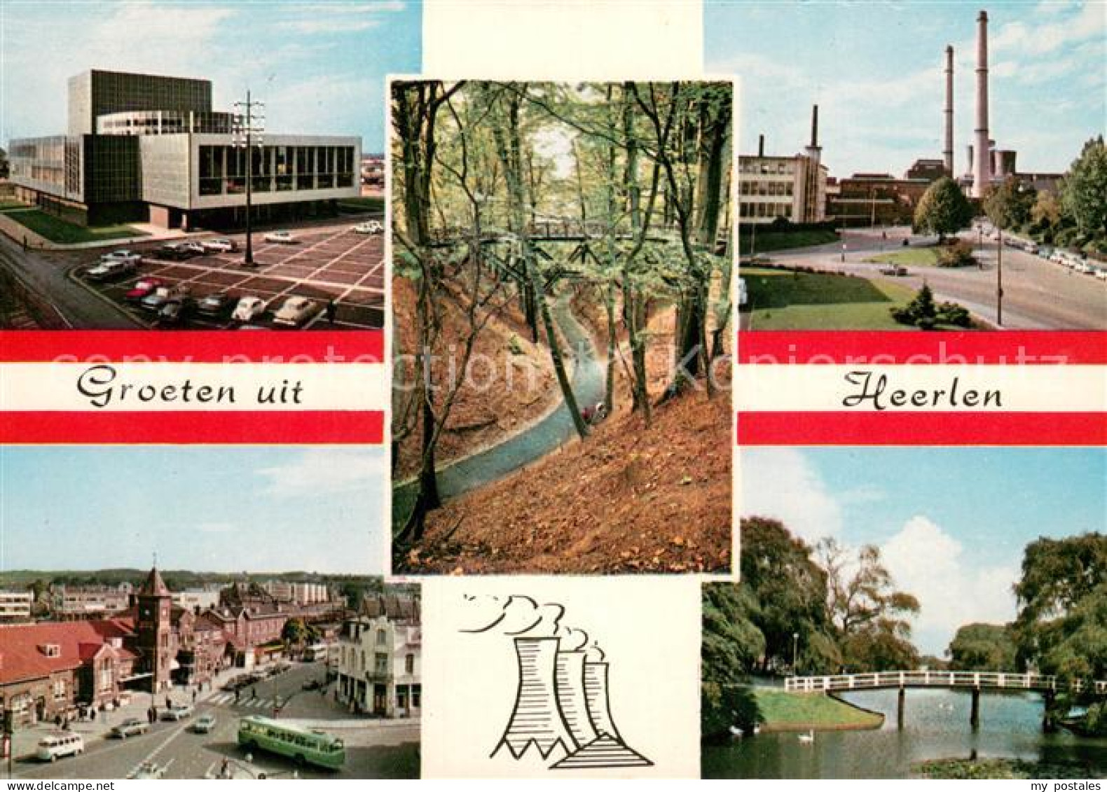 Heerlen Teilansichten Parkanlagen Waldpartie