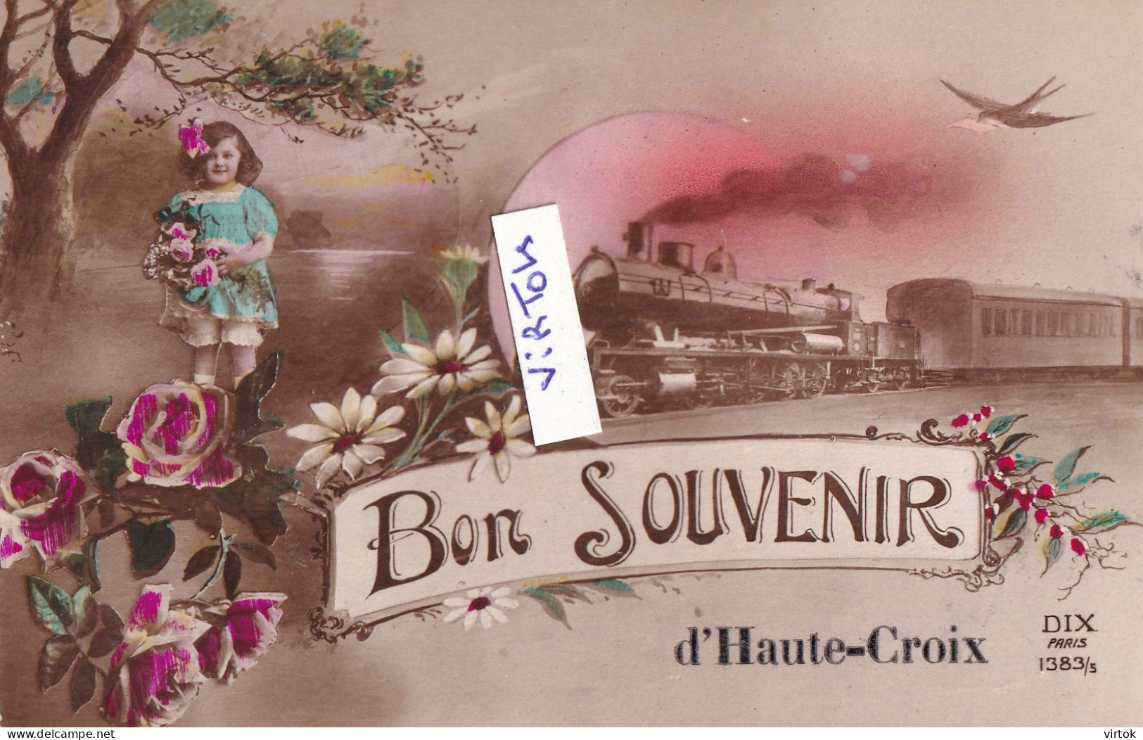 HEIKRUIS -  Haut-Croix :   souvenir ( avec timbre )    ( train - trein )