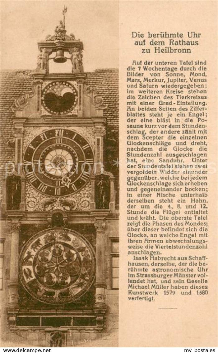 Heilbronn Neckar Die beruehmte Uhr auf dem Rathaus zu Heilbronn