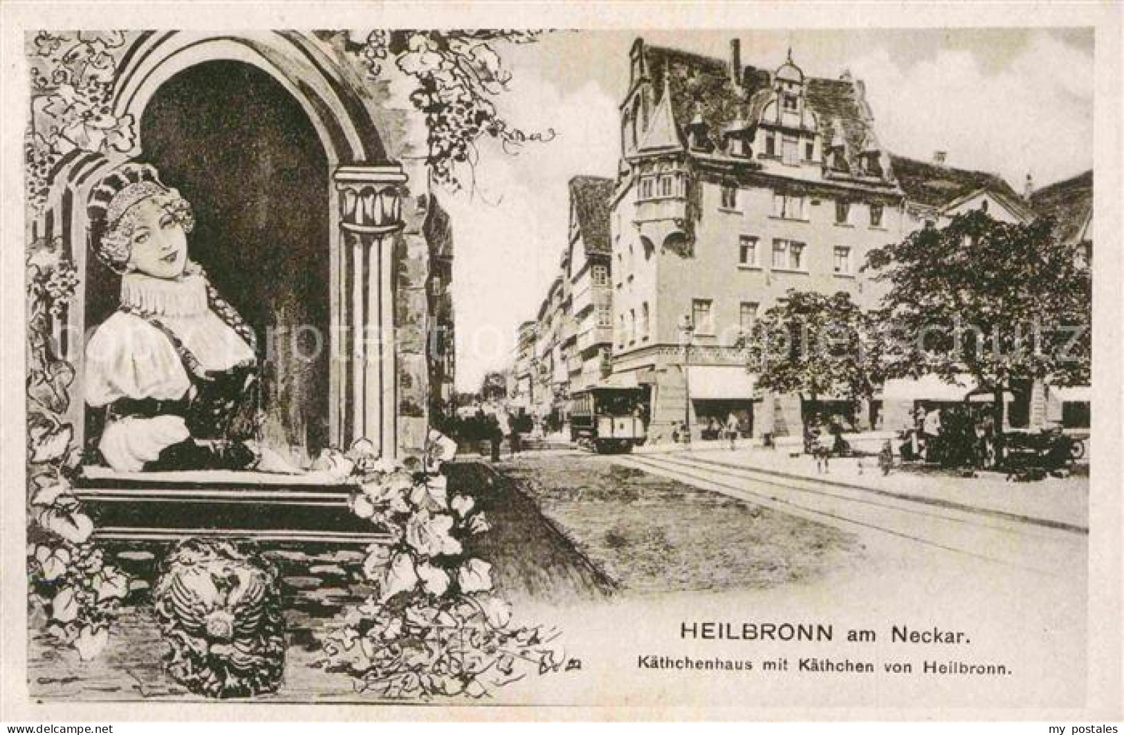 Heilbronn Neckar Kaethchenhaus mit Kaetchen von Heilbronn
