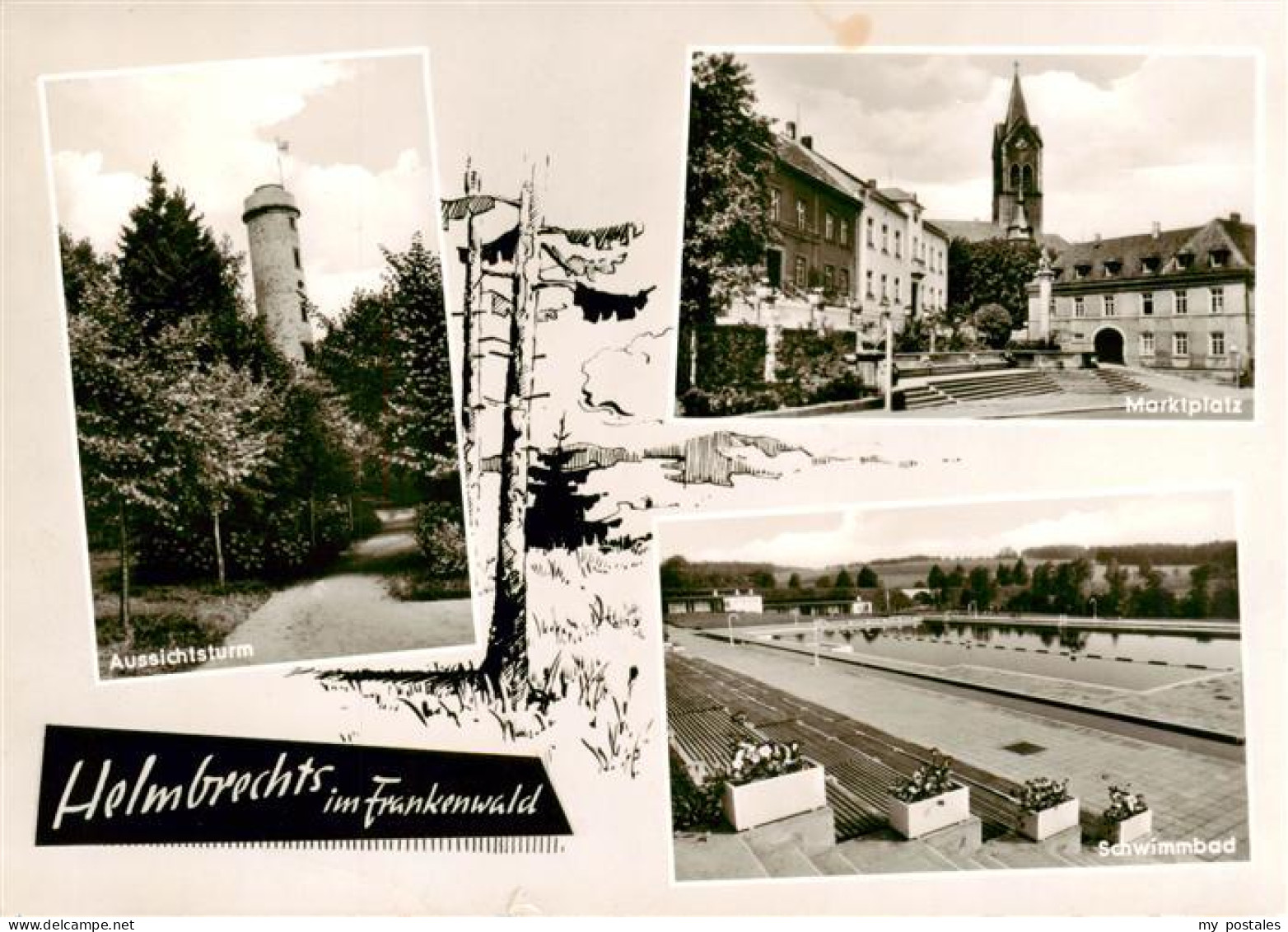 Helmbrechts Oberfranken Aussichtsturm Marktplatz Schwimmbad