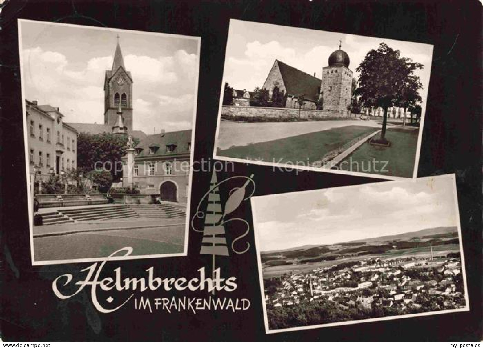 Helmbrechts Oberfranken Marktplatz Kirchturm Kirche Stadtpanorama Frankenwald Me