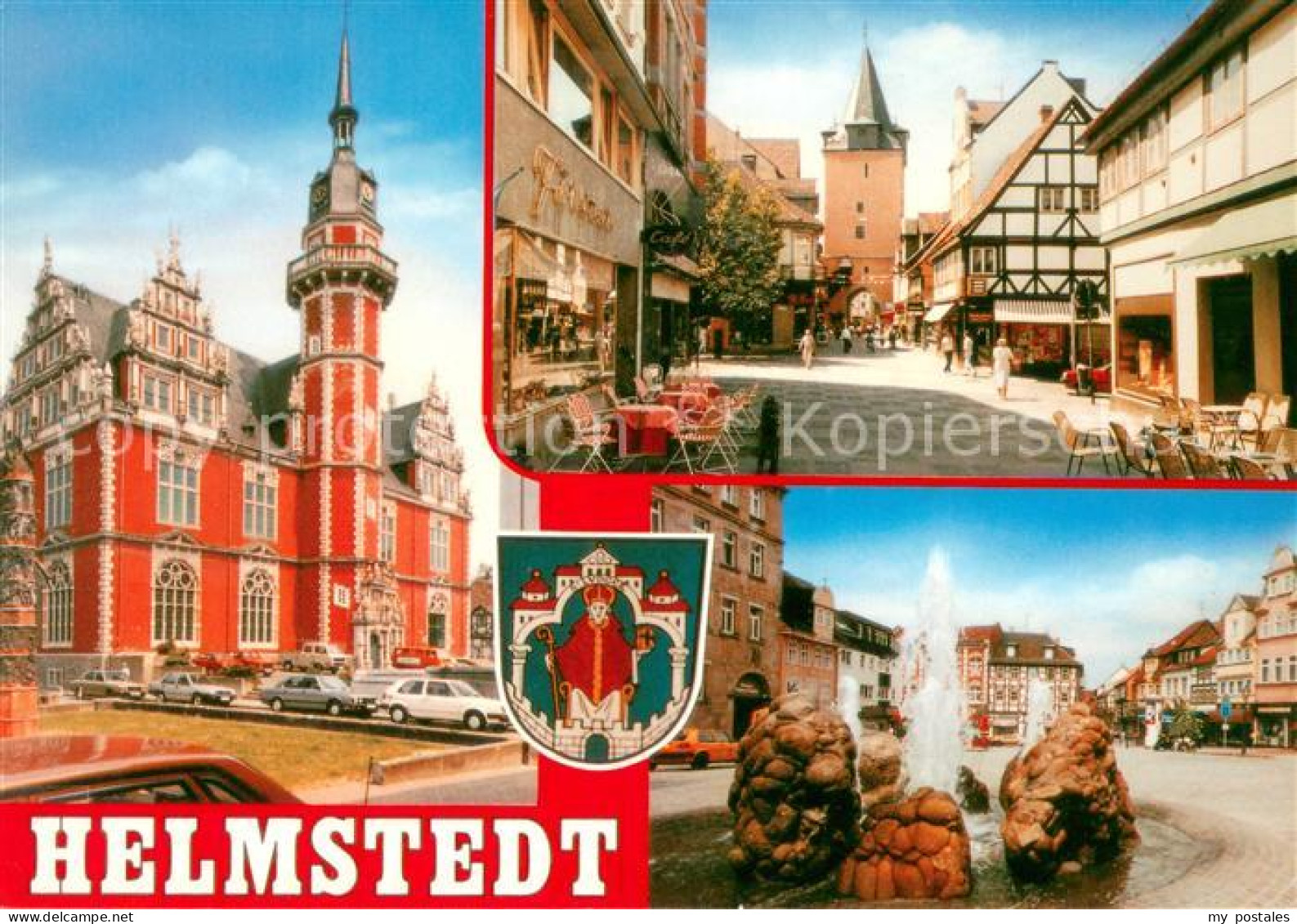 Helmstedt Niedersachsen Rathaus Fussgaengerzone Brunnen