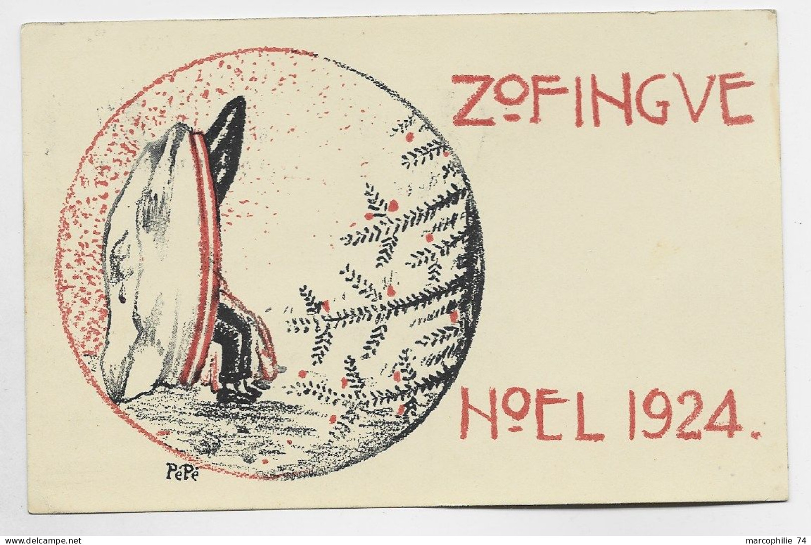 HELVETIA SUISSE ZOFINGUE NOEL 1924