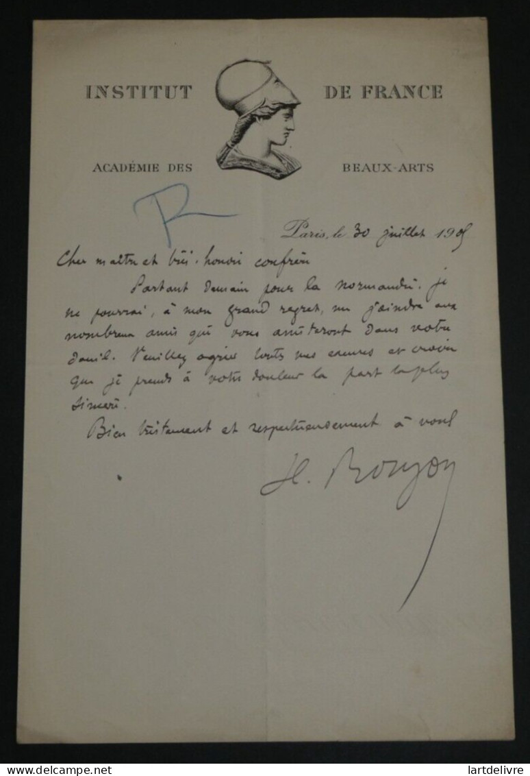 Henry ROUJON, Essayiste - LETTRE AUTOGRAPHE SIGNÉE, Paris, 19[05]