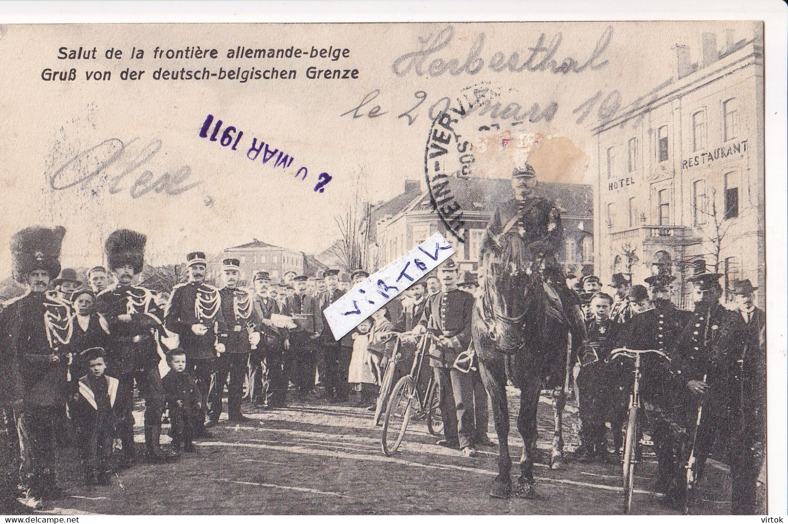 Herbestal - Welkenraedt :  salut de la frontière Allemande - Belge  (  see scan for detail )