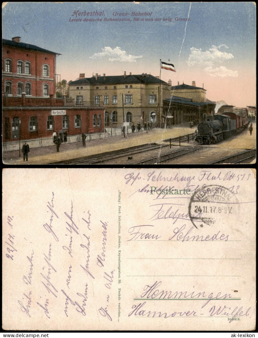 Herbesthal-Lontzen Herbesthal Lontzen Bahnhof Dampflokomotive 1917