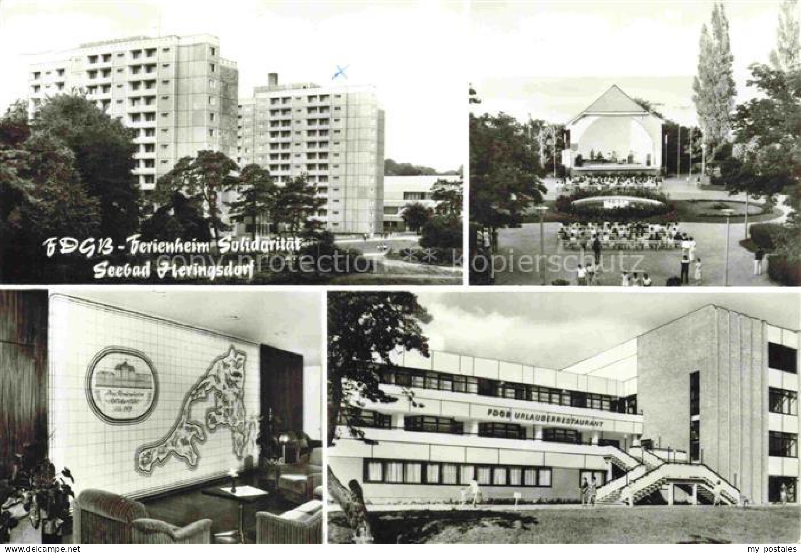 HERINGSDORF  Ostseebad Usedom FDGB-Ferienheim Solidaritaet Kachelwand Foyer Konz