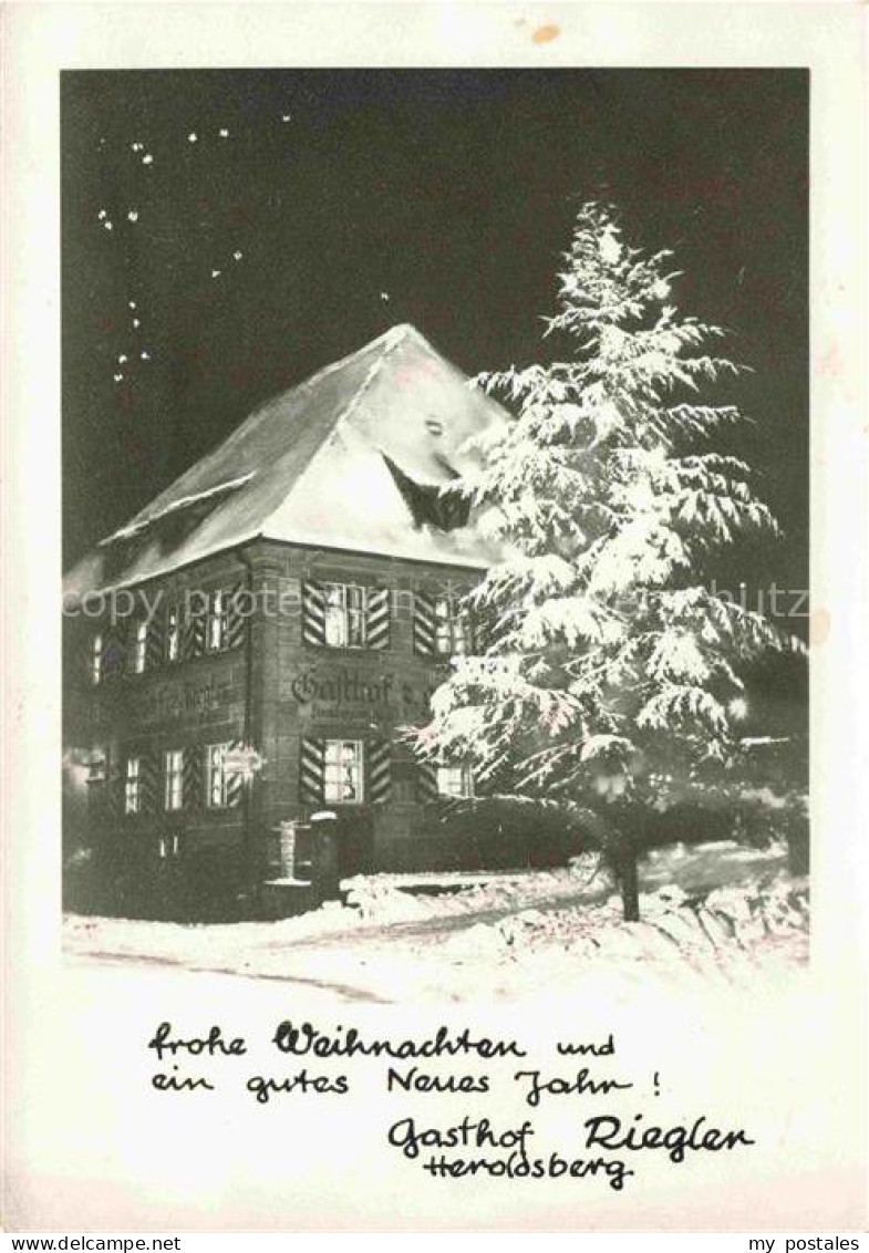 Heroldsberg Erlangen-Hoechstadt Nuernberg Bayern Gasthof Riegler Weihnachtskarte