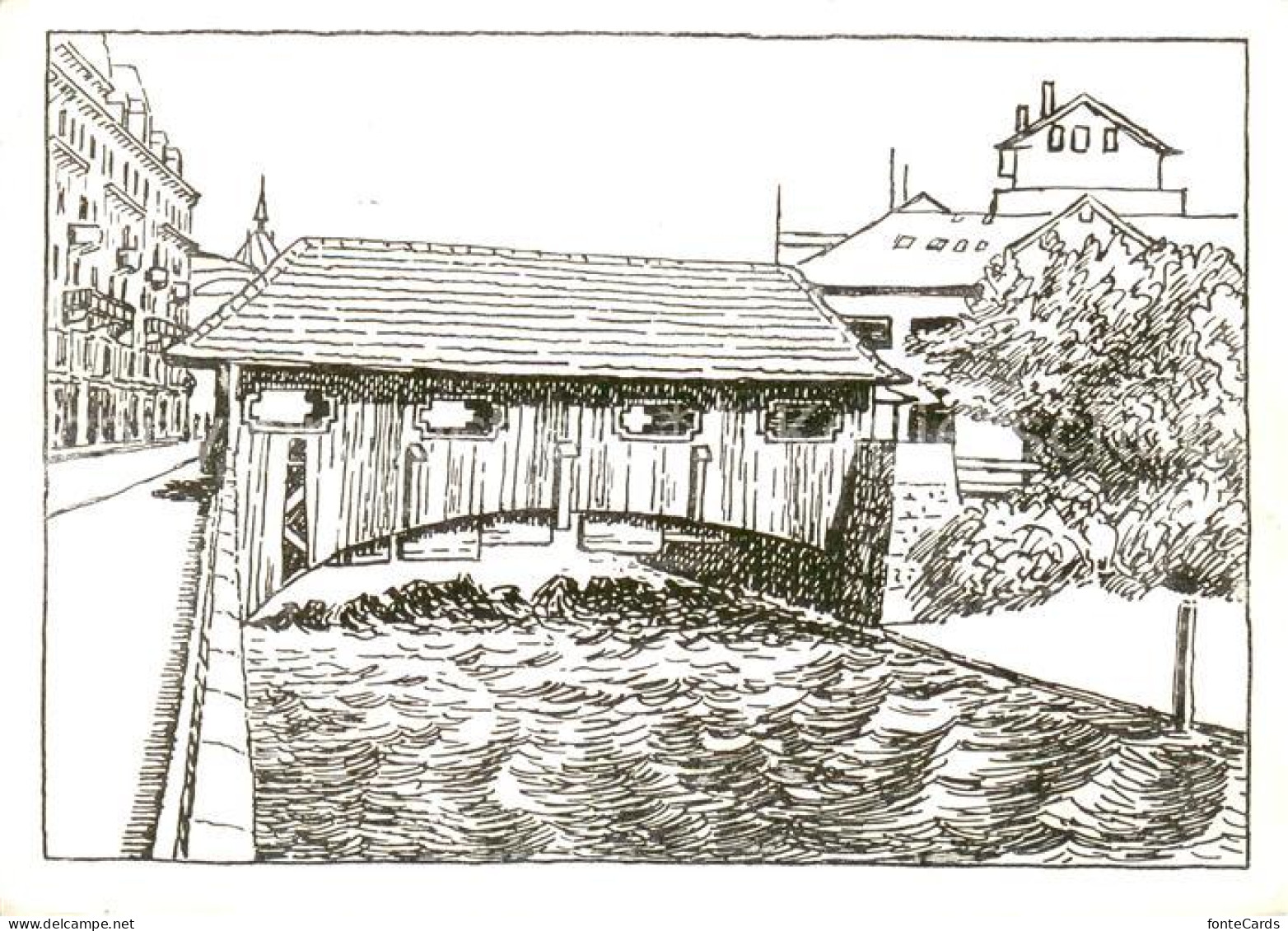 Herrliberg Gedecktes Brueggli Zeichnung