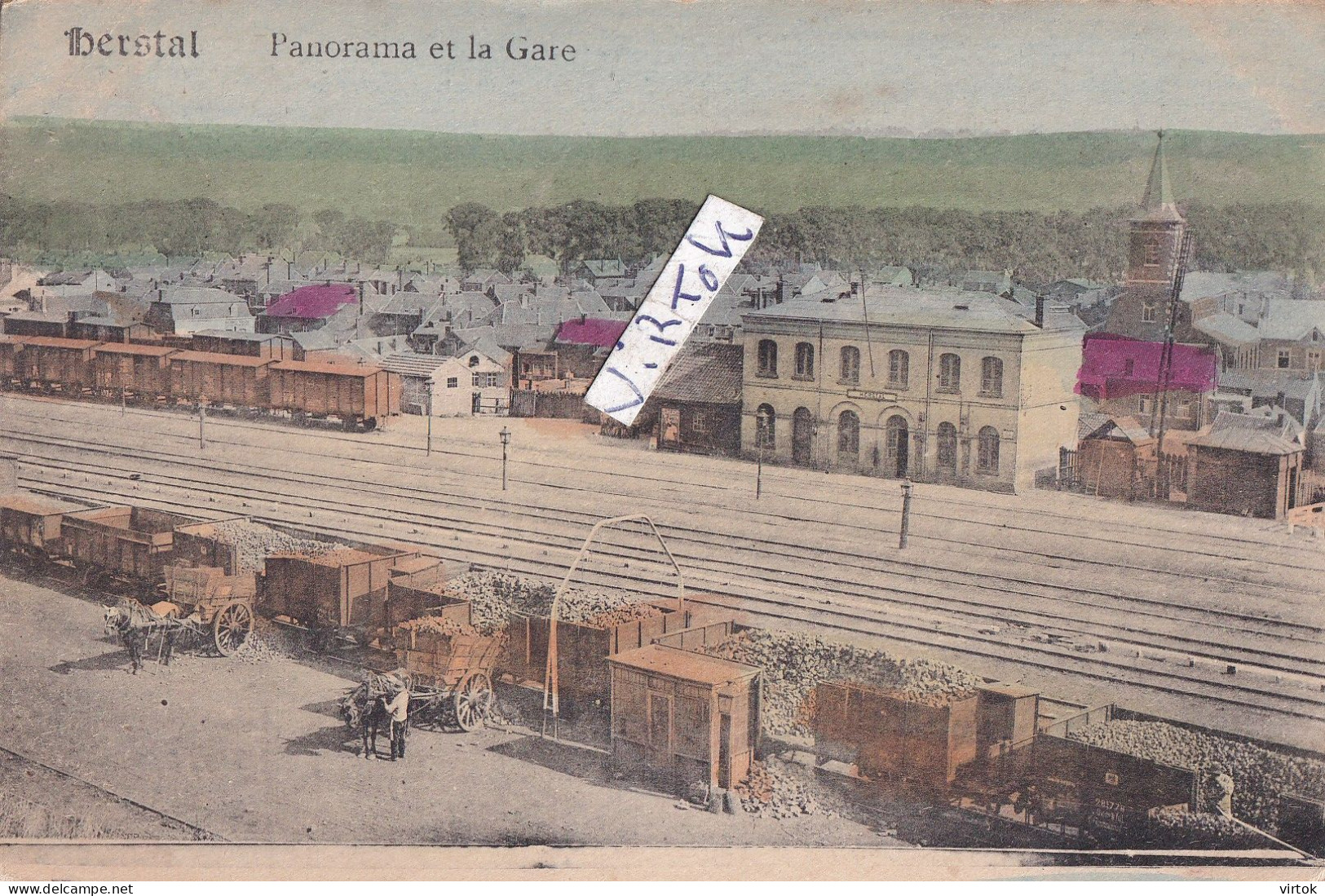 Herstal :  panorama et la gare    1919