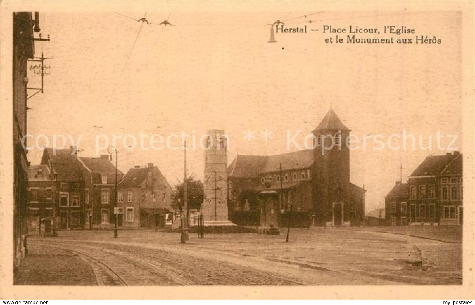 Herstal Place Licour l’Eglise et le Monument aux Heros