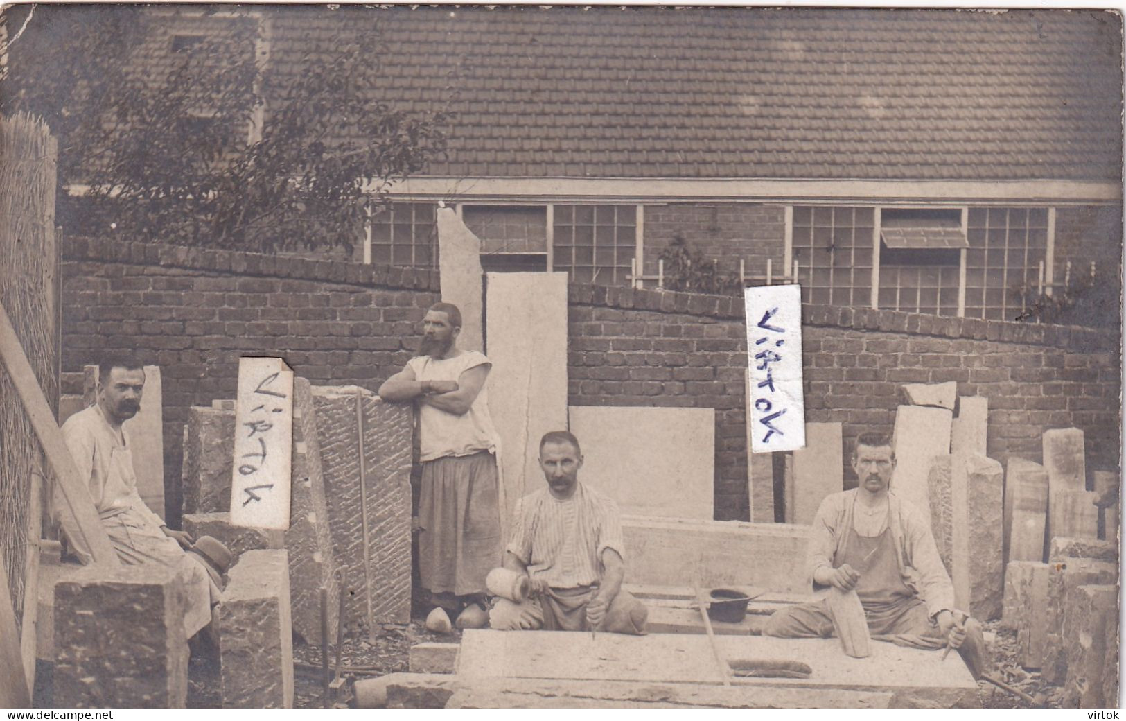 Herstal - Sprimont  :  Steenkapper - tailleur de pierre 1909  (  Arduin -  pierre bleue )  see scans