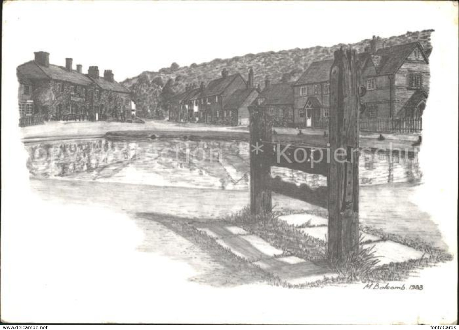 Hertfordshire Stocks and Greyhound Kuenstlerkarte