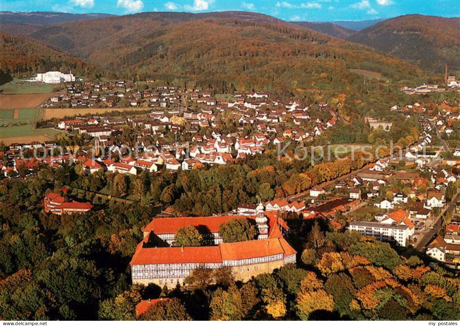 Herzberg Harz mit Welfenschloss Fliegeraufnahme