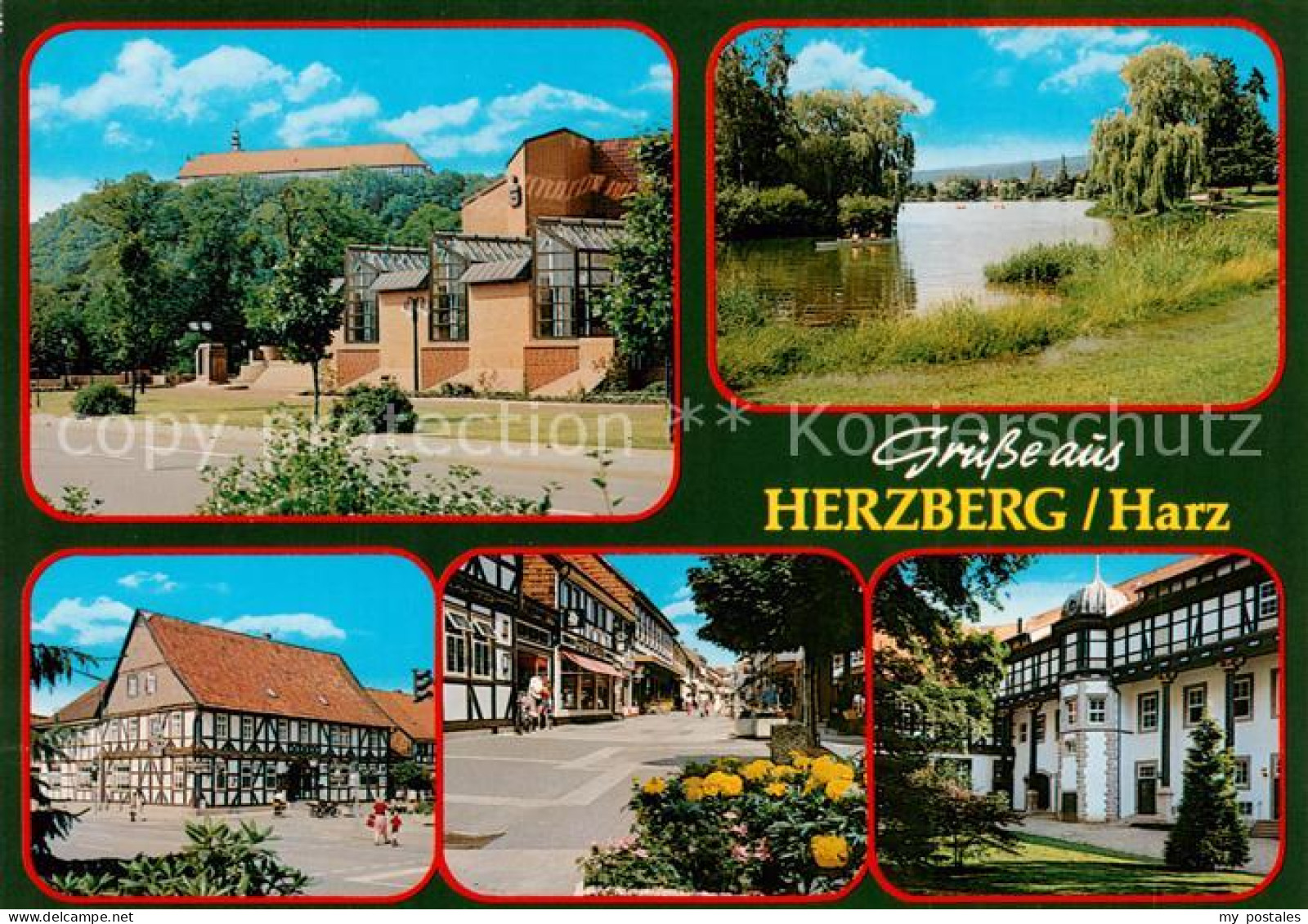 Herzberg Harz Ortspartien Gondelteich Fachwerkhaeuser