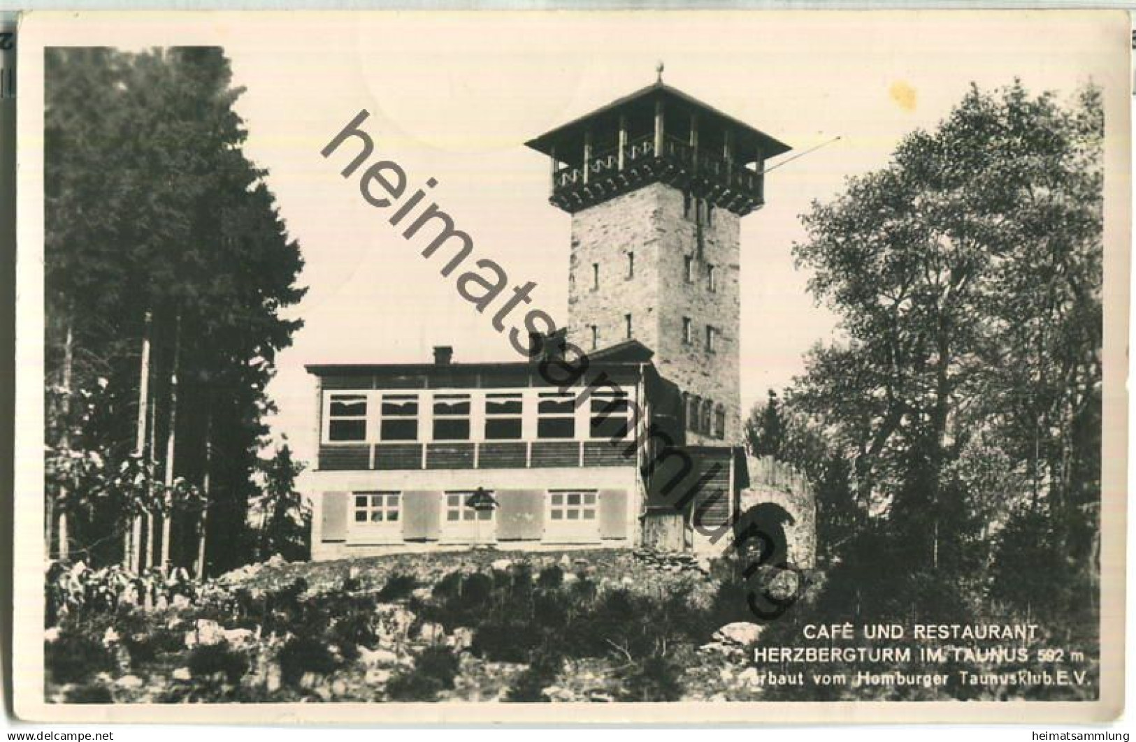 Herzbergturm - Cafe und Restaurant - Foto-Ansichtskarte - Verlag foto H. Steube Heusenstamm