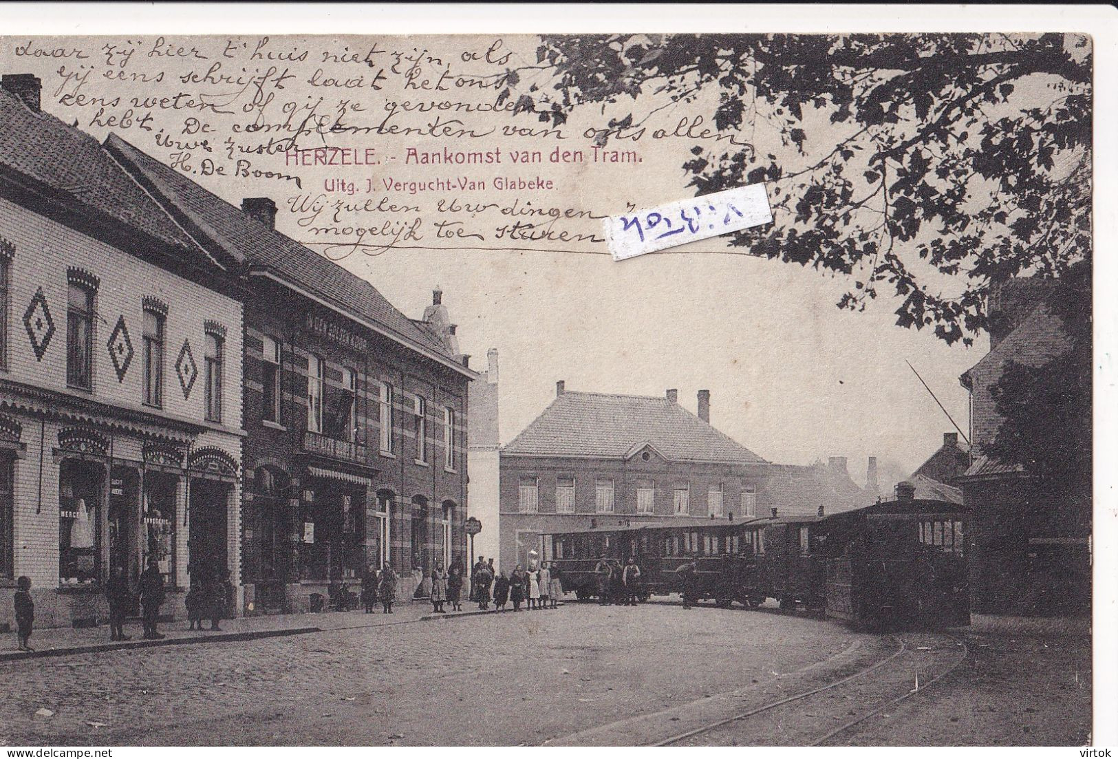 HERZELE :   Aankomst van den TRAM  VICINAL