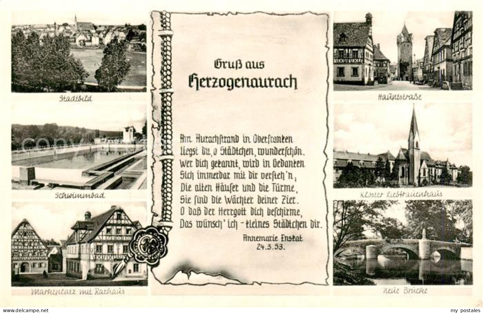 Herzogenaurach Stadtbild Schwimmbad Marktplatz Rathaus Hauptstrasse Kloster Lieb