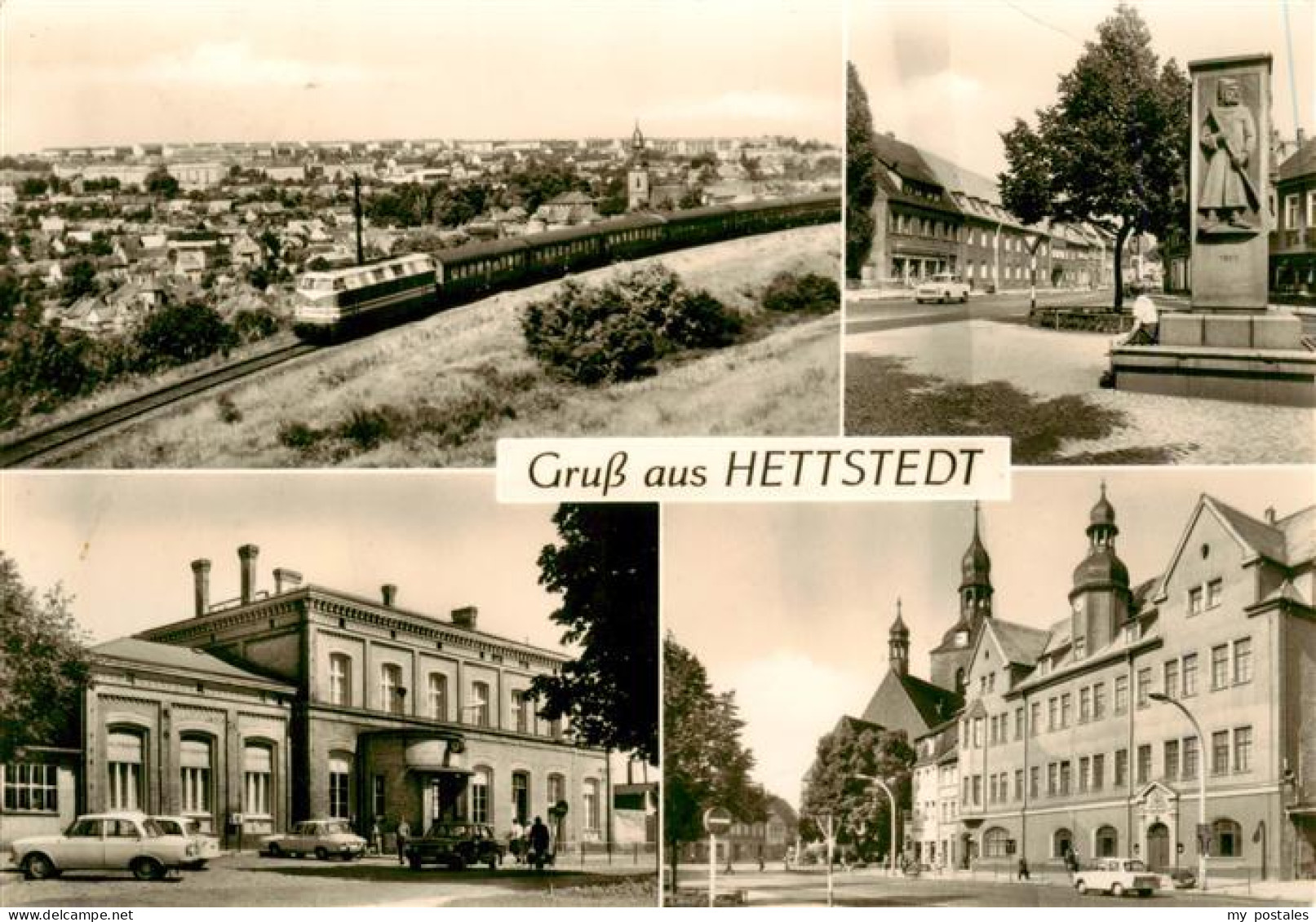 Hettstedt Markt Bahnhof Rathaus und Jakobikirche