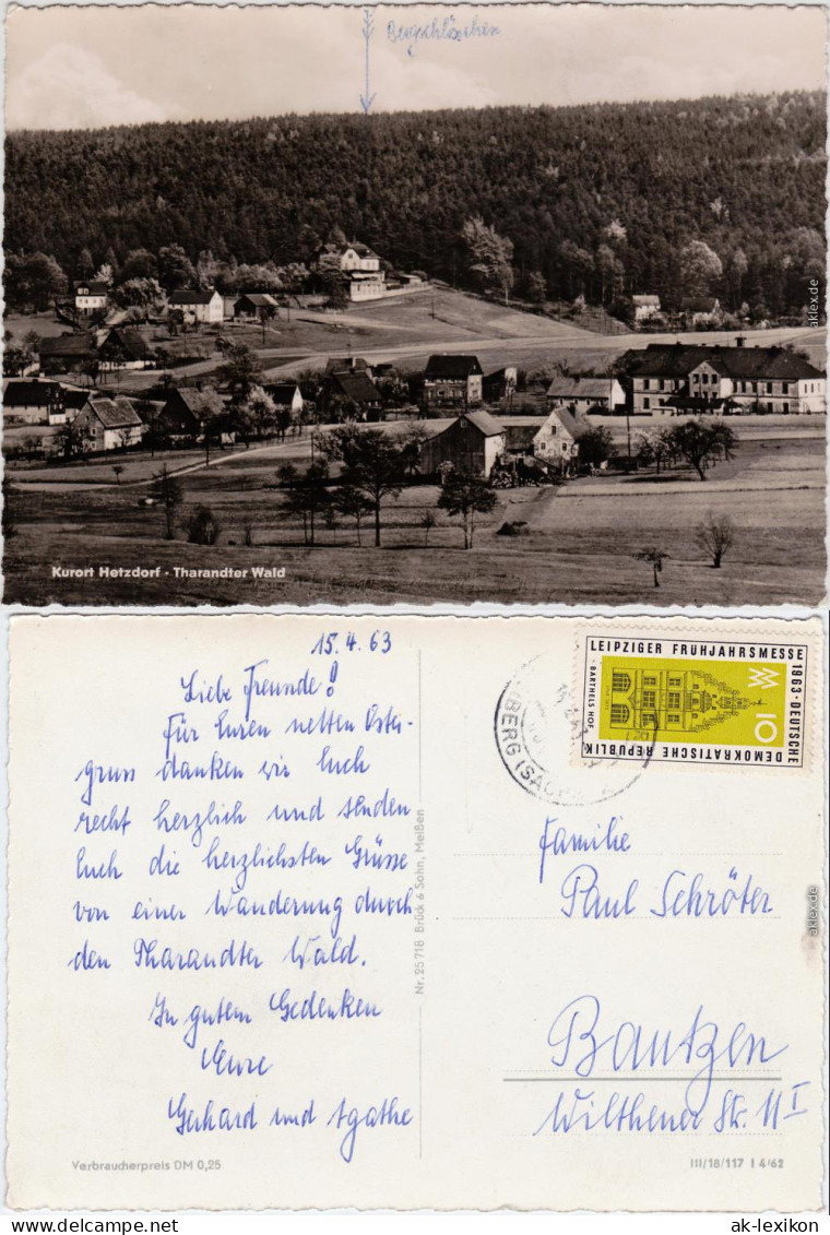 Hetzdorf-Halsbrücke Panorama Tharandter Wald 1962