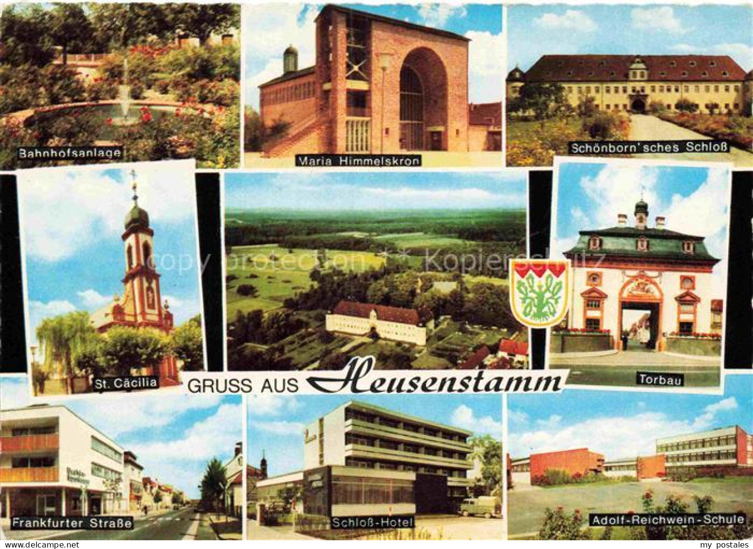 Heusenstamm Bahnhofsanlage Maria Himmelskron Schloss St. Caecilia-Kirche Torbau