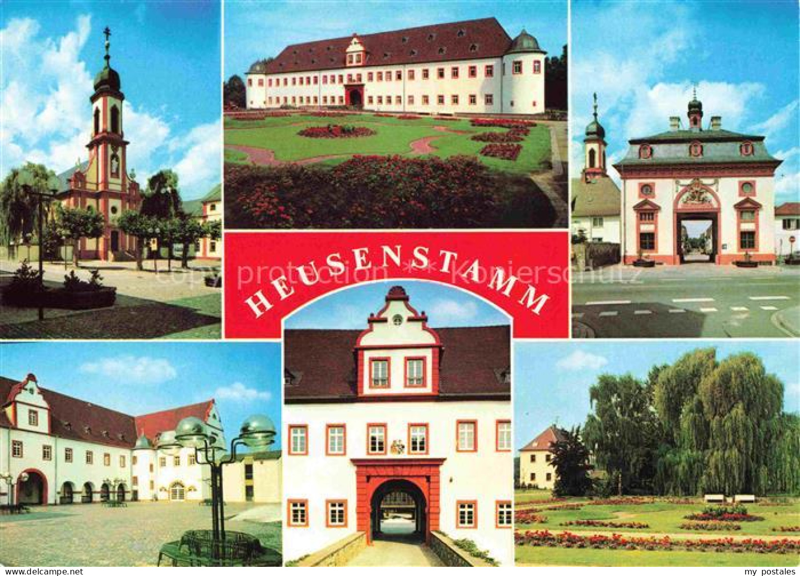 Heusenstamm Kirche St Caecilia Torbau Schloss mit Schlosshof und Schlosspark