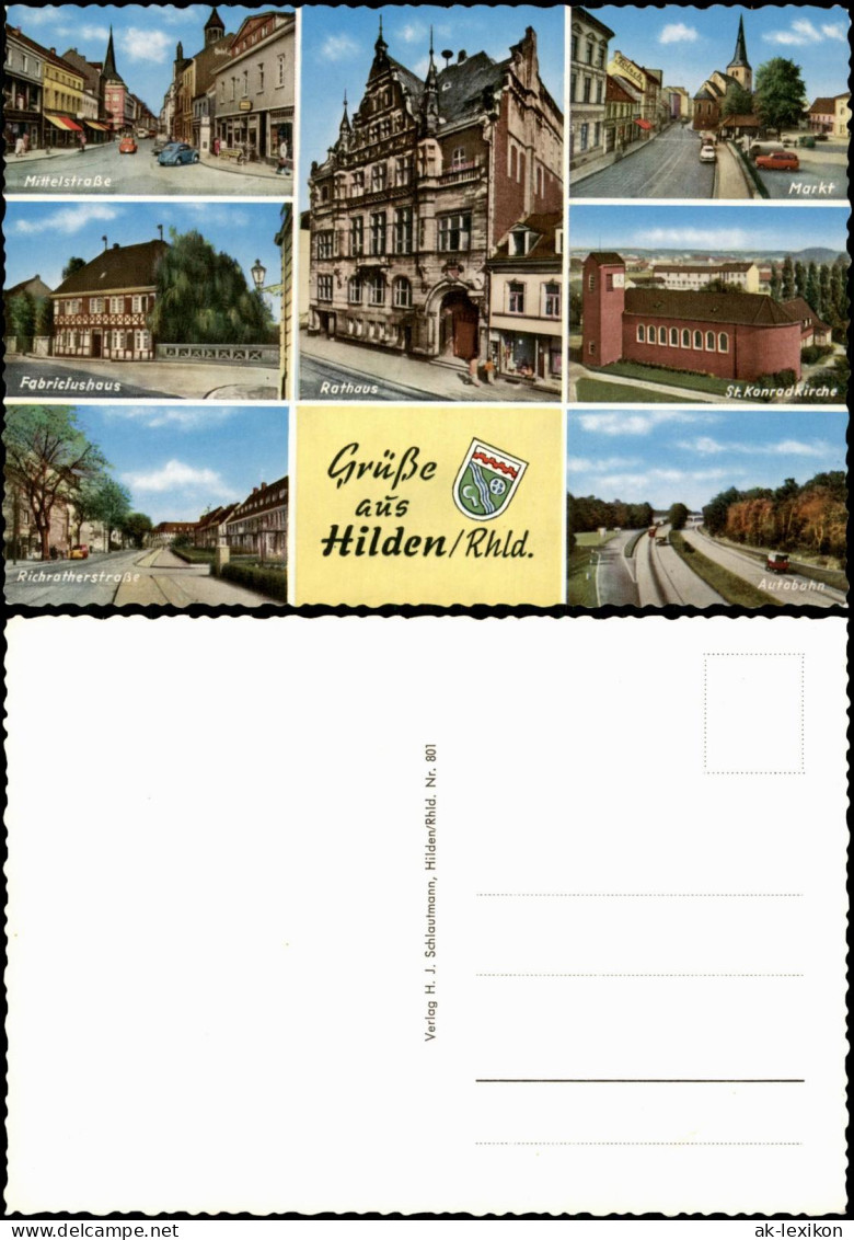 Hilden MB Ortsansichten u.a. Fabriciushaus Mittelstraße Richratherstraße 1960
