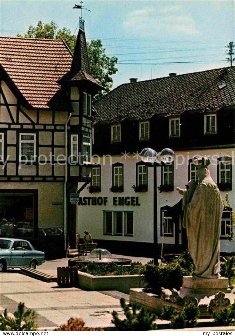 Hilders Rhoen Brunnen Statue Gasthof Engel