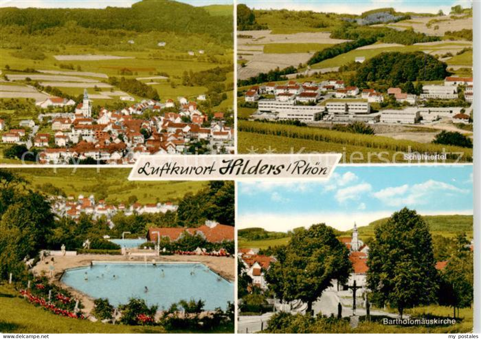 Hilders Rhoen Fliegeraufnahme Schulviertel Schwimmbad Bartholomaeuskirche