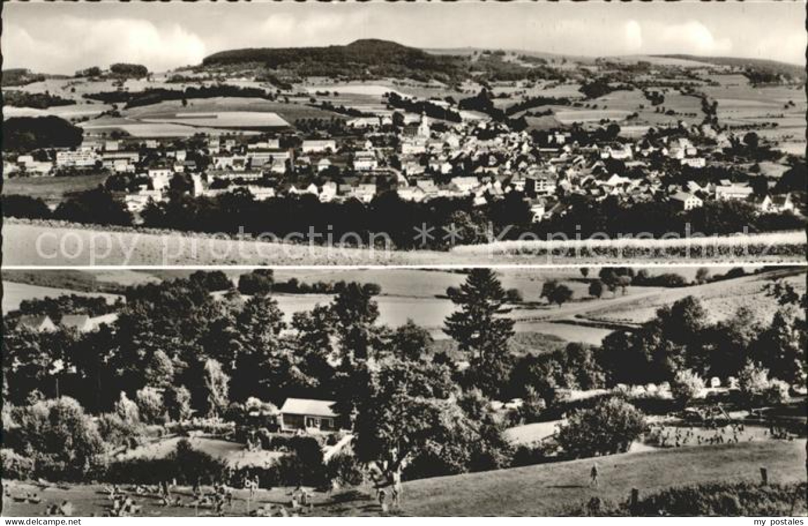 Hilders Rhoen Gesamtansicht Hoehenluftkurort Rhoen Freibad