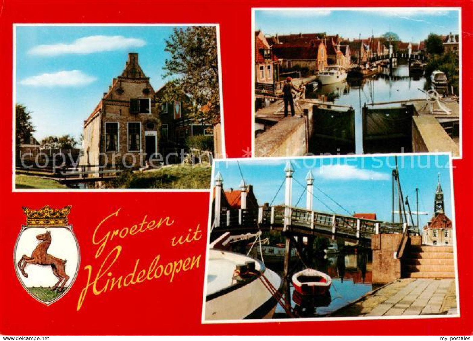 Hindeloopen NL Teilansicht Schleuse Hafen Bruecke