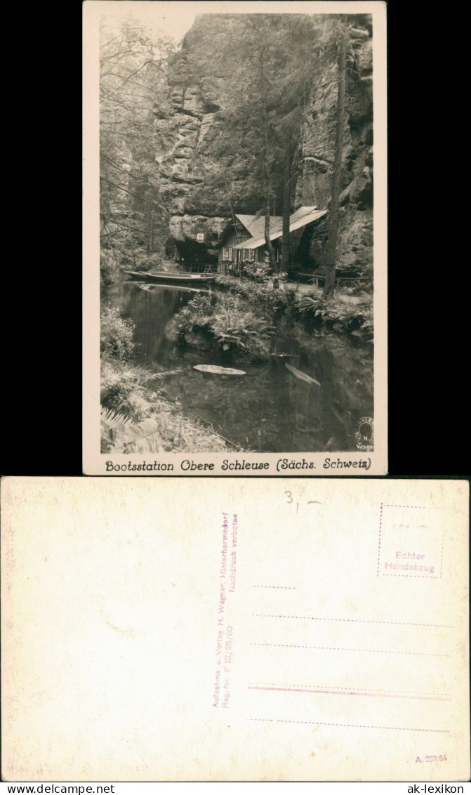 Hinterhermsdorf-Sebnitz Bootsstation Obere Schleuse (Sächs. Schweiz) 1954