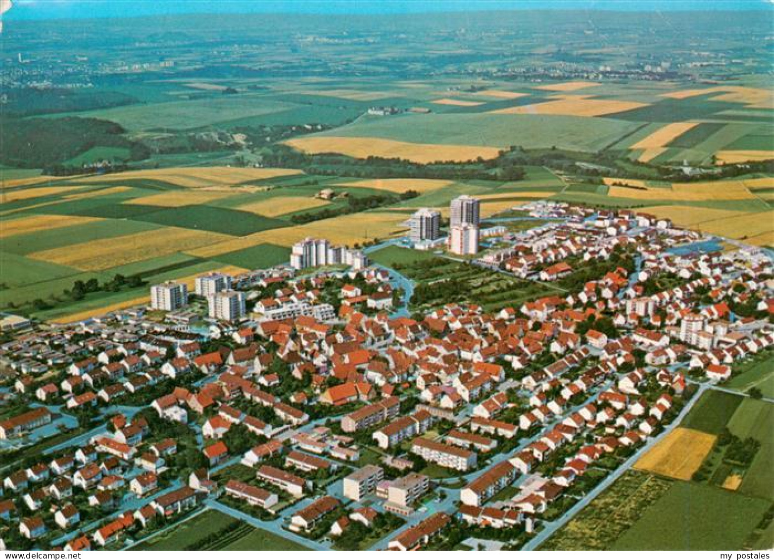 Hirschlanden Ditzingen Ludwigsburg BW Fliegeraufnahme Ditzingen Hochhaeuser Wohn