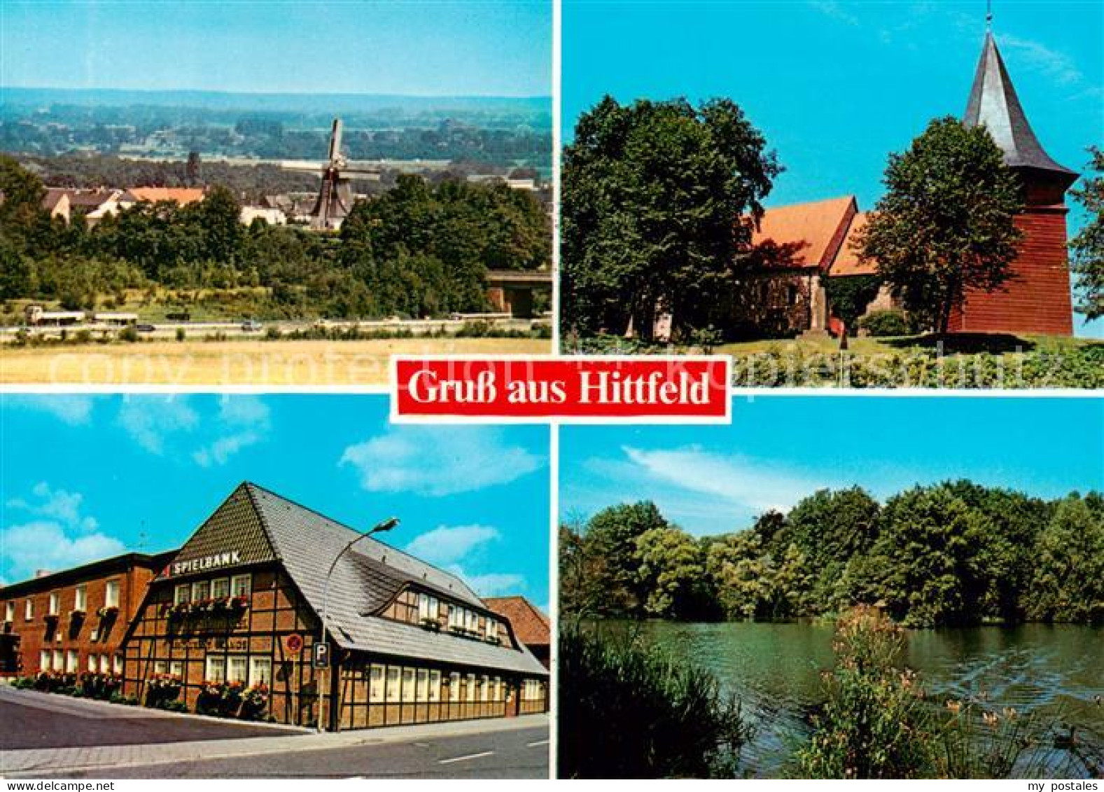 Hittfeld Panorama Kirche Spielbank Teich