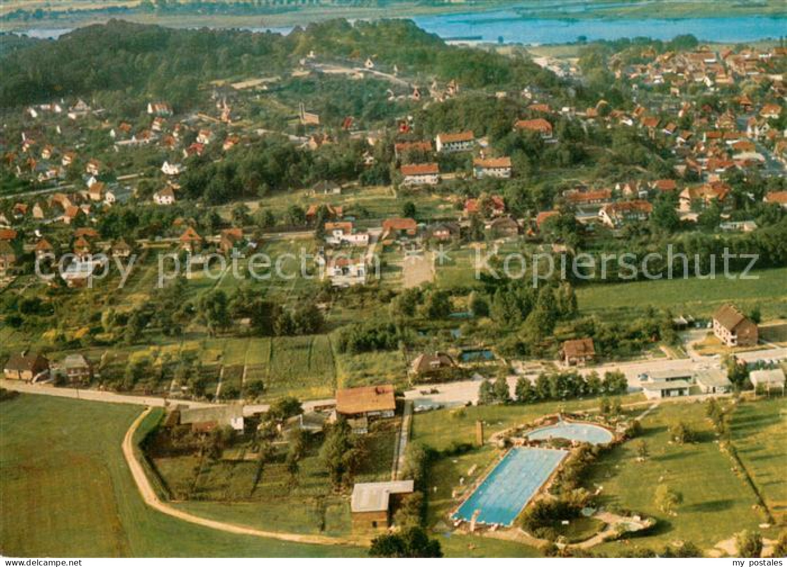 Hitzacker Elbe Fliegeraufnahme Schwimmbad