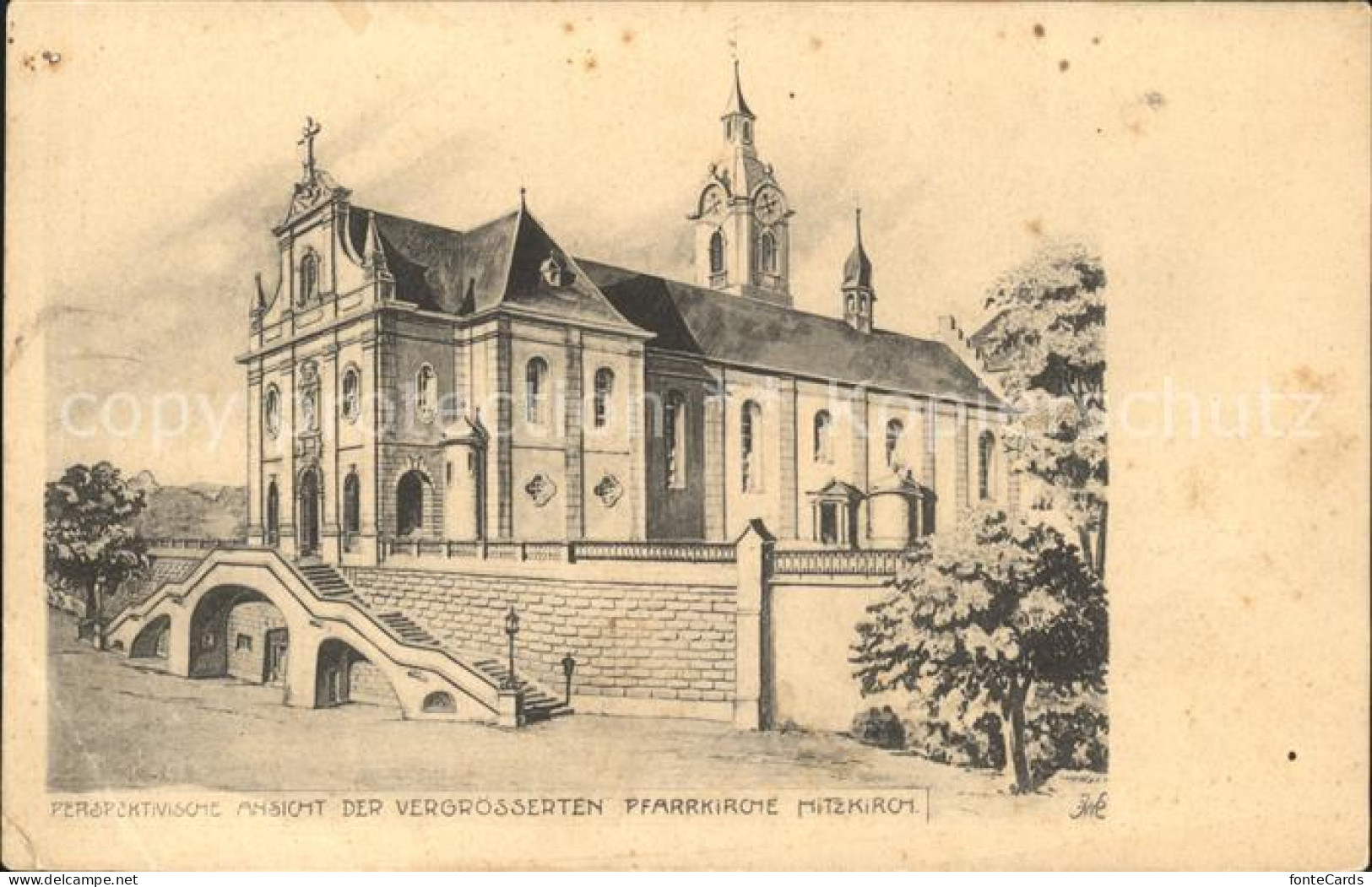 Hitzkirch Pfarrkirche Zeichnung