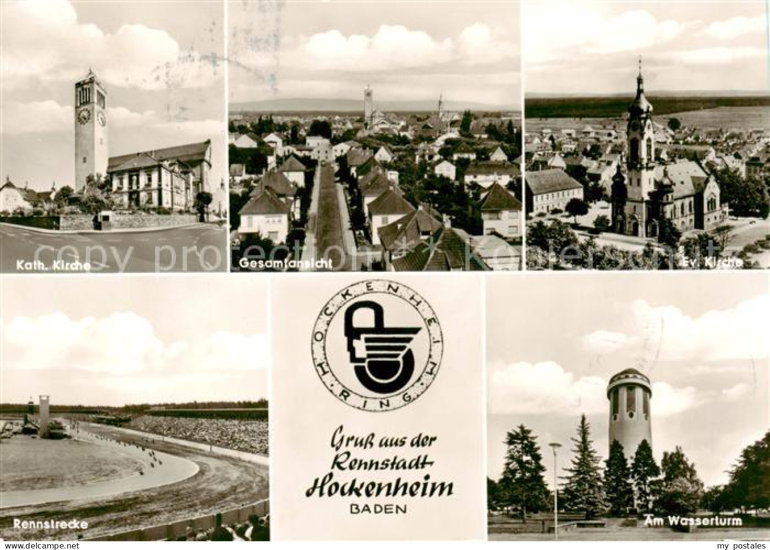 Hockenheim Kirche Gesamtansicht Rennstrecke Wasserturm