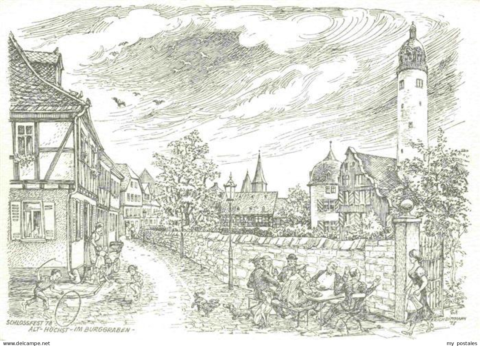 Hoechst am Main Hoechst FRANKFURT AM MAIN Schlossfest 78 Zeichnung