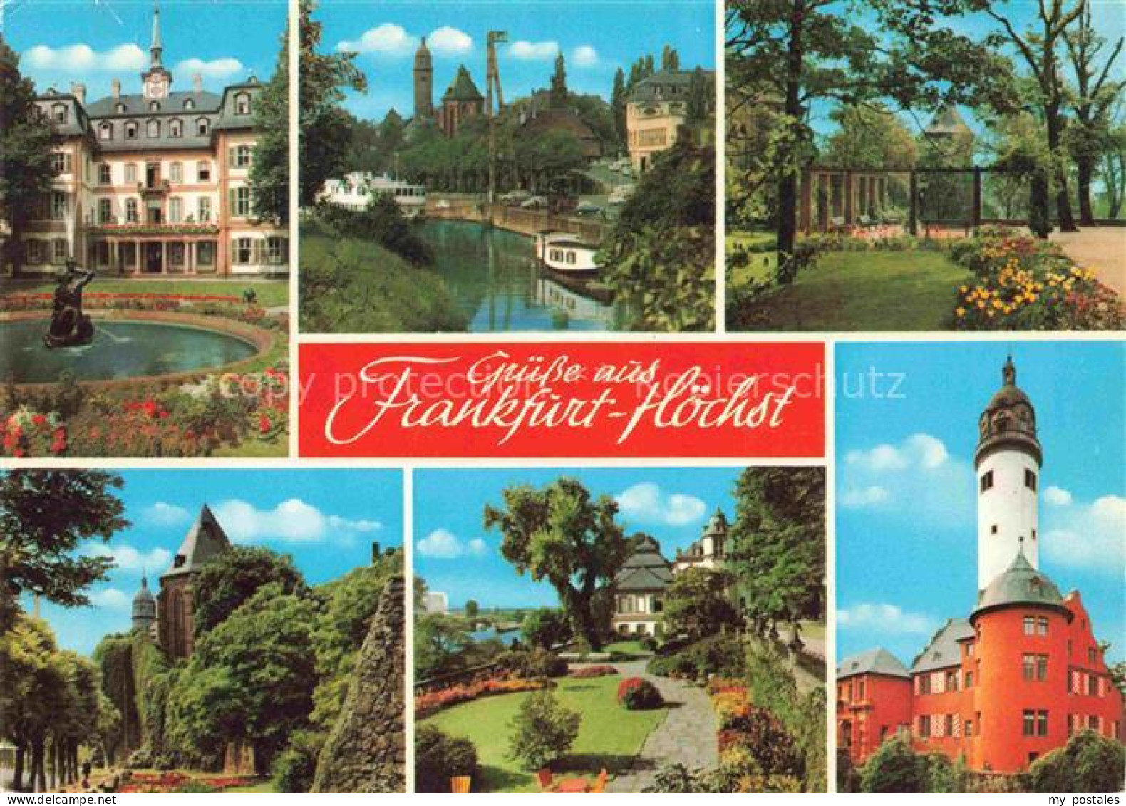 Hoechst Hoechst Frankfurt Main Park Mainpartie Teilansichten Schloss